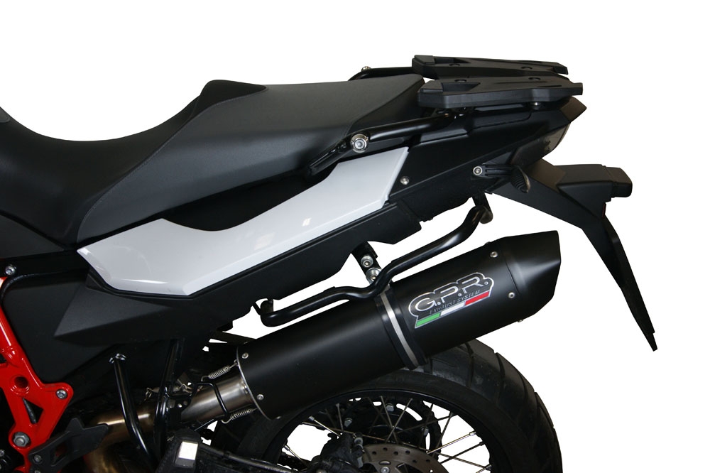 GPR exhaust compatible with  Bmw F 800 Gs 2008-2015, Furore Nero, Homologated legal slip-on exhaust including removable db killer and link pipe 
