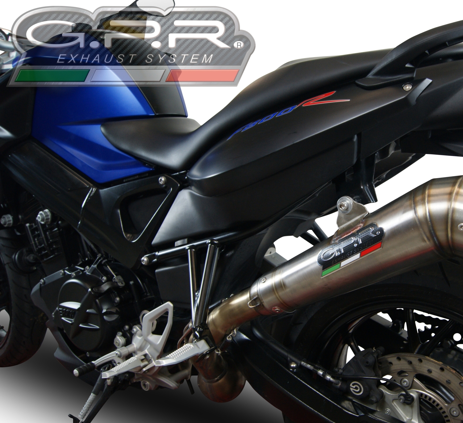 GPR exhaust compatible with  Bmw F 800 R 2017-2019, Powercone Evo, Homologated legal slip-on exhaust including removable db killer and link pipe 