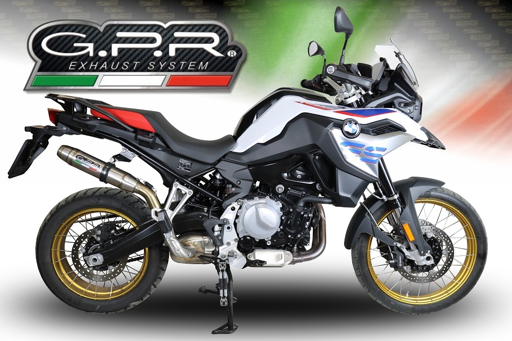 Scarico GPR compatibile con  Bmw F 850 Gs -Adventure 2018-2020, Deeptone Inox, Scarico omologato, silenziatore con db killer estraibile e raccordo specifico