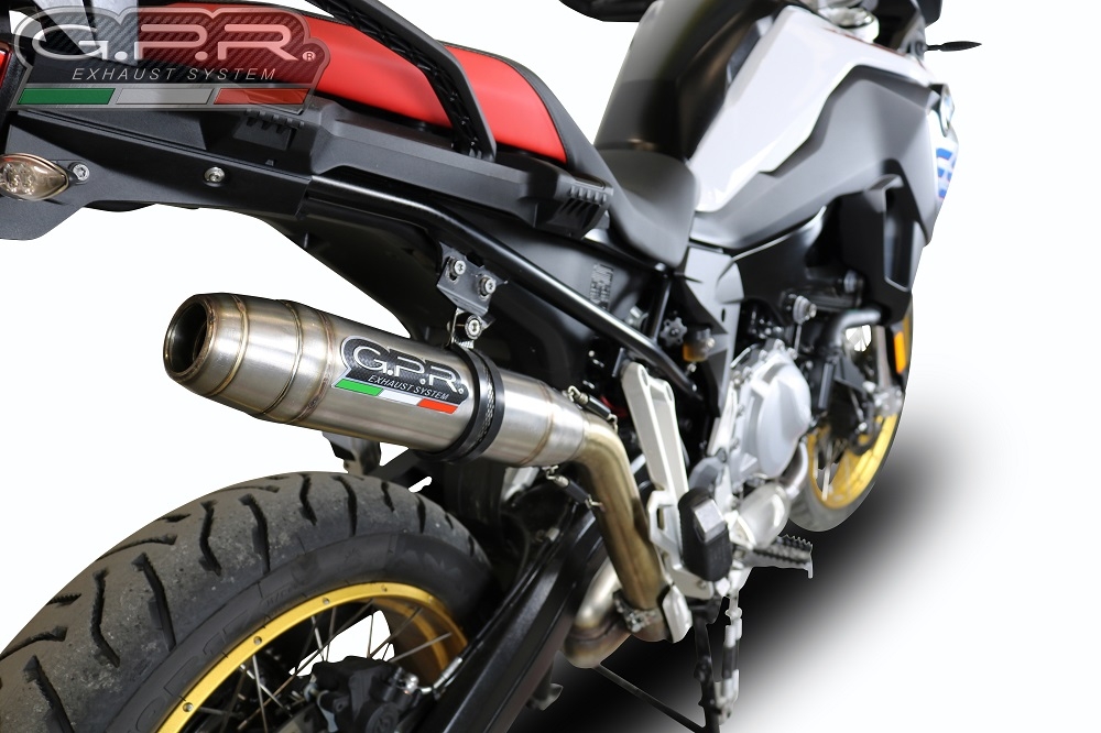 Scarico GPR compatibile con  Bmw F 850 Gs -Adventure 2018-2020, Deeptone Inox, Scarico omologato, silenziatore con db killer estraibile e raccordo specifico
