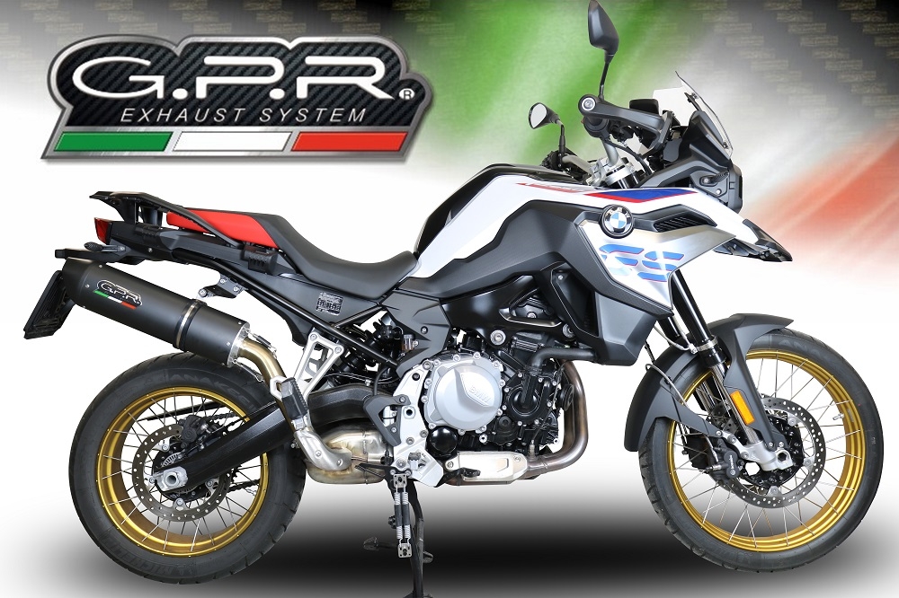Scarico GPR compatibile con  Bmw F 850 Gs -Adventure 2021-2024, Furore Evo4 Nero, Scarico omologato, silenziatore con db killer estraibile e raccordo specifico