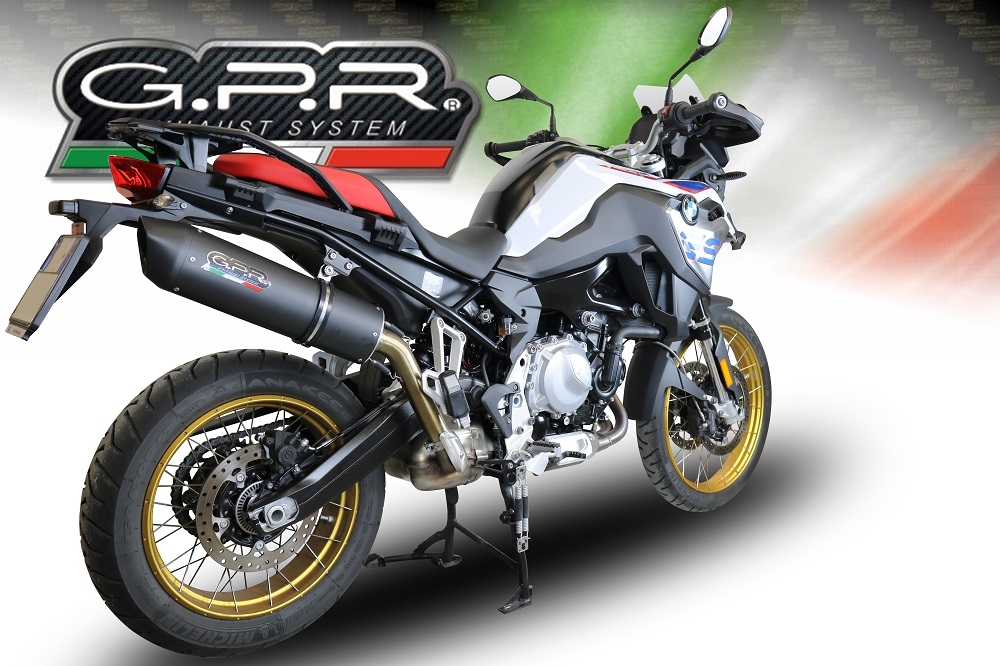 Scarico GPR compatibile con  Bmw F 850 Gs -Adventure 2021-2024, Furore Evo4 Nero, Scarico omologato, silenziatore con db killer estraibile e raccordo specifico