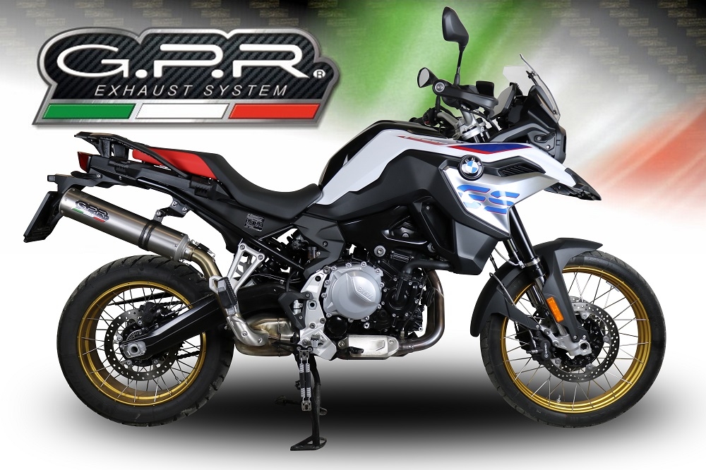 GPR exhaust compatible with  Bmw F 850 Gs -Adventure 2021-2024, M3 Inox , Homologated legal slip-on exhaust including removable db killer and link pipe 