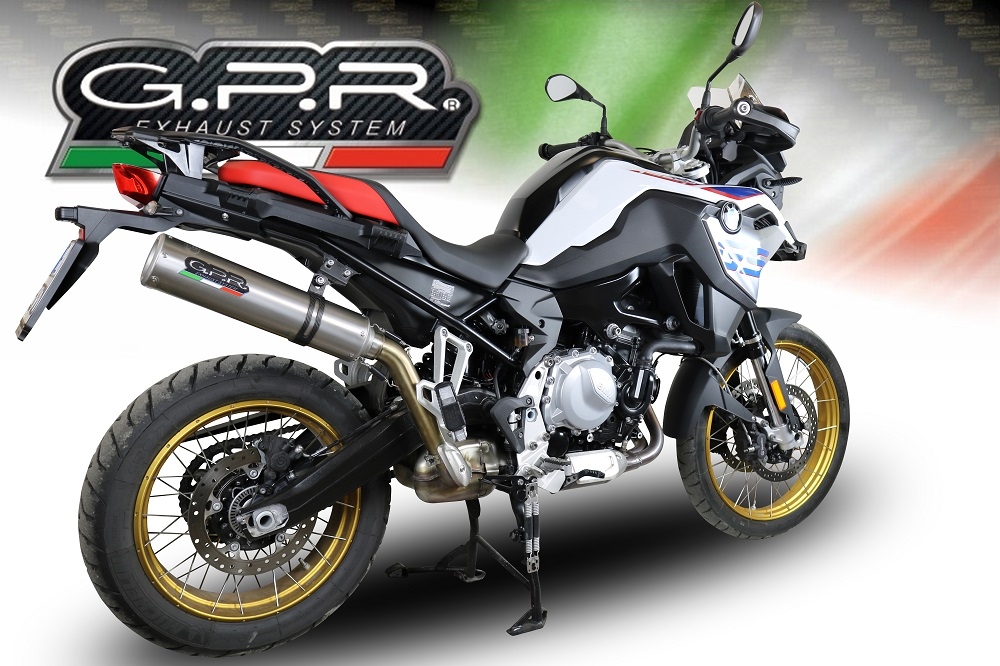 GPR exhaust compatible with  Bmw F 850 Gs -Adventure 2021-2024, M3 Inox , Homologated legal slip-on exhaust including removable db killer and link pipe 