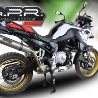 GPR exhaust compatible with  Bmw F 850 Gs -Adventure 2021-2024, M3 Inox , Homologated legal slip-on exhaust including removable db killer and link pipe 