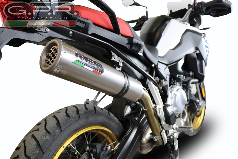 GPR exhaust compatible with  Bmw F 850 Gs -Adventure 2021-2024, M3 Inox , Homologated legal slip-on exhaust including removable db killer and link pipe 