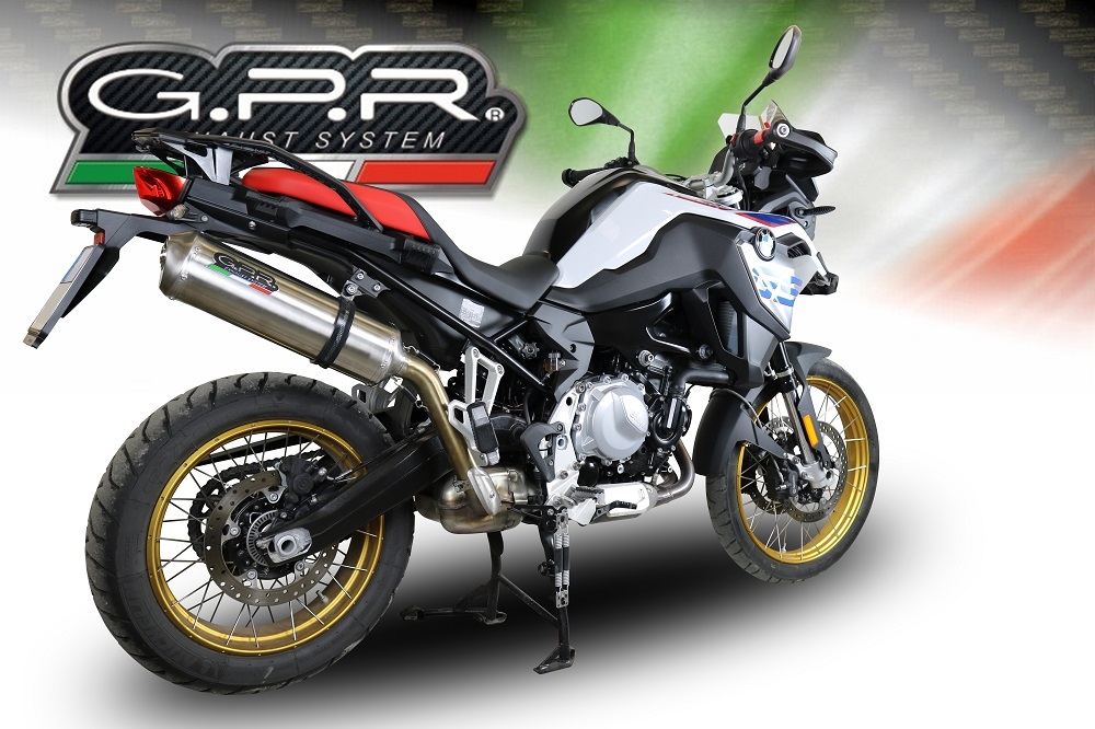 Scarico GPR compatibile con  Bmw F 850 Gs -Adventure 2018-2020, Satinox , Scarico omologato, silenziatore con db killer estraibile e raccordo specifico