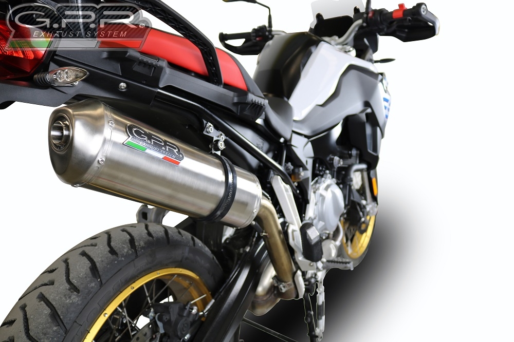 Scarico GPR compatibile con  Bmw F 850 Gs -Adventure 2018-2020, Satinox , Scarico omologato, silenziatore con db killer estraibile e raccordo specifico