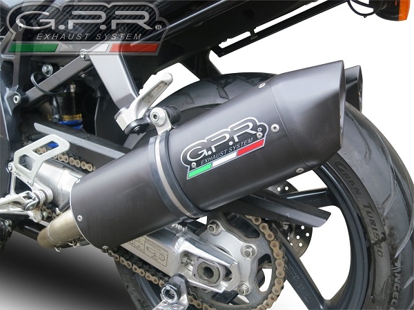 Scarico GPR compatibile con  Aprilia Sl -Falco 1000 2000-2004, Furore Nero, Coppia di terminali di scarico omologati, forniti con db killer removibili e raccordi specifici