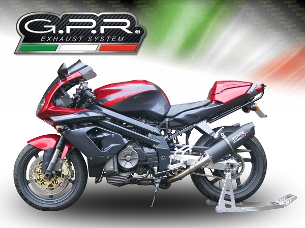 Scarico GPR compatibile con  Aprilia Sl -Falco 1000 2000-2004, Furore Nero, Coppia di terminali di scarico omologati, forniti con db killer removibili e raccordi specifici