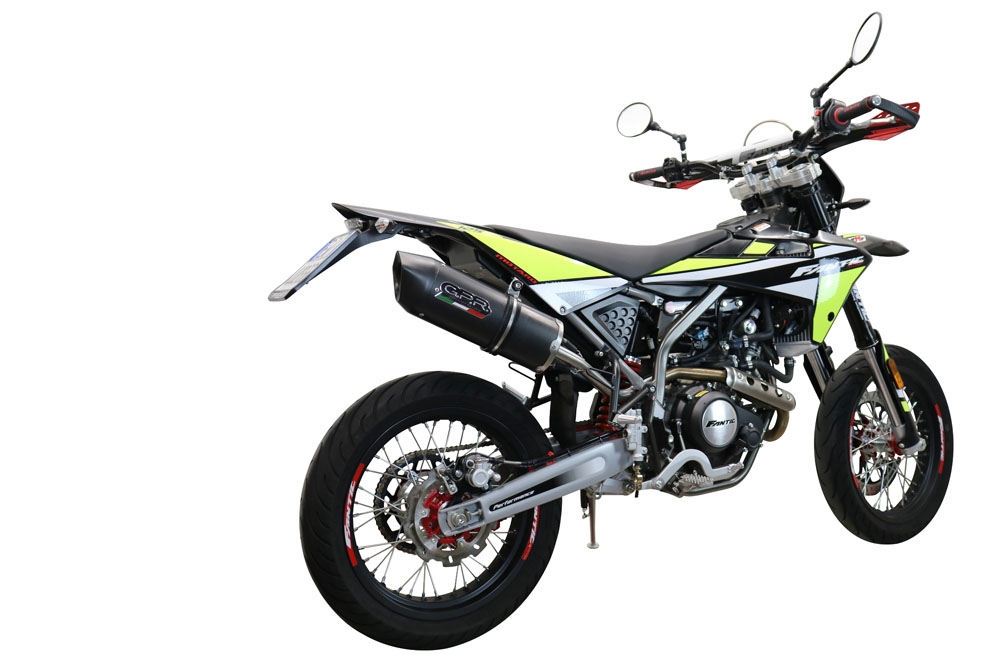GPR exhaust compatible with  Fantic Motor XMF 125 2021-2023, Furore Evo4 Nero, Homologated legal slip-on exhaust including removable db killer, link pipe and catalyst 
