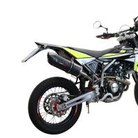 GPR exhaust compatible with  Fantic Motor XMF 125 2021-2023, Furore Evo4 Nero, Homologated legal slip-on exhaust including removable db killer, link pipe and catalyst 