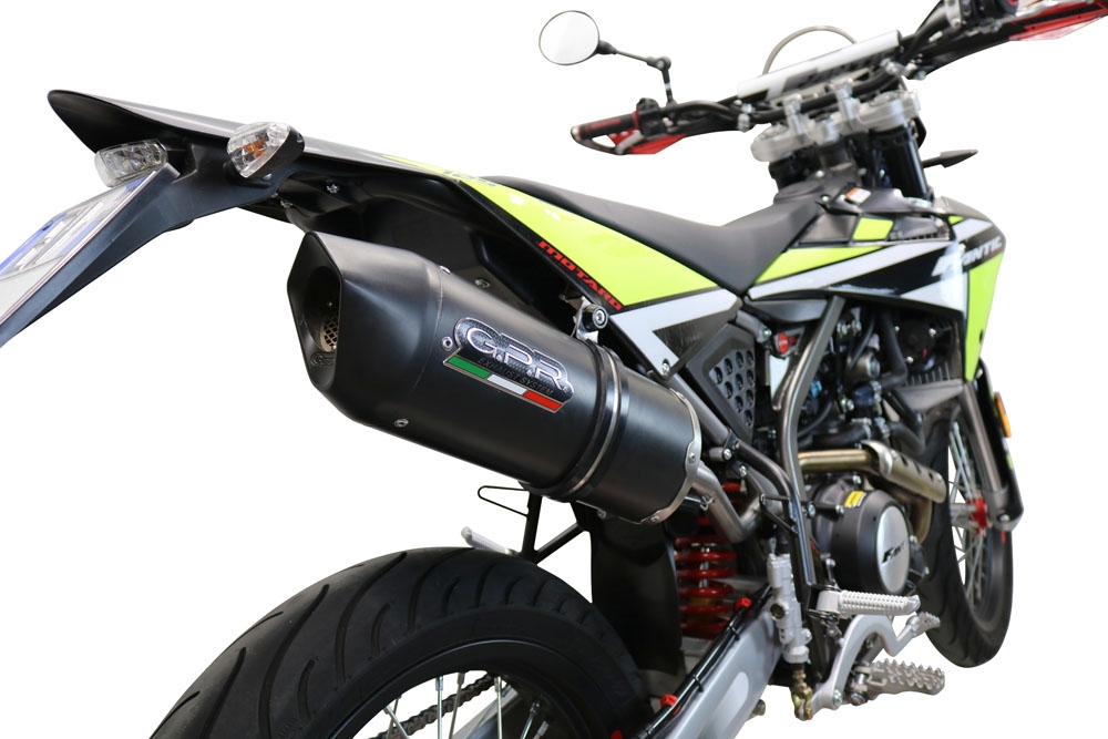 GPR exhaust compatible with  Fantic Motor XMF 125 2021-2023, Furore Evo4 Nero, Homologated legal slip-on exhaust including removable db killer, link pipe and catalyst 