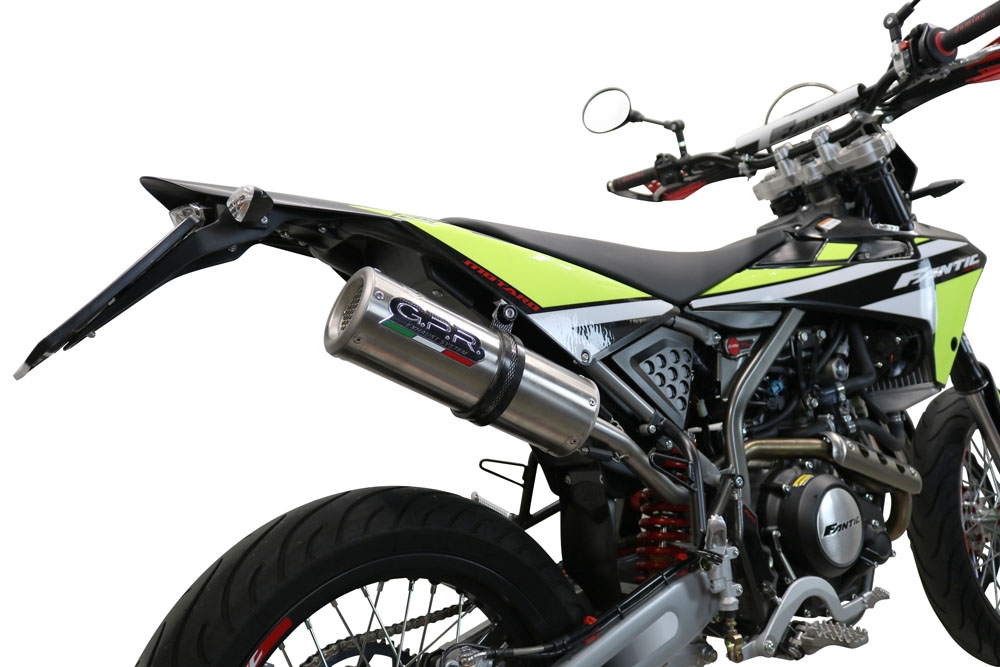 GPR exhaust compatible with  Fantic Motor XMF 125 2021-2023, M3 Inox , Homologated legal slip-on exhaust including removable db killer, link pipe and catalyst 