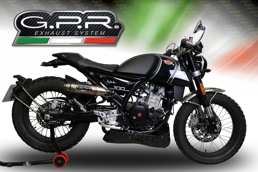 Scarico GPR compatibile con  F.B. Mondial Hps 300 Pagani 2021-2022, Deeptone Inox, Scarico omologato, silenziatore con db killer estraibile e raccordo specifico