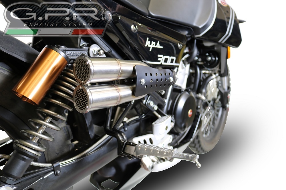 GPR exhaust compatible with  F.B. Mondial Hps 300 2018-2021, F205, Homologated legal slip-on exhaust including removable db killer and link pipe 
