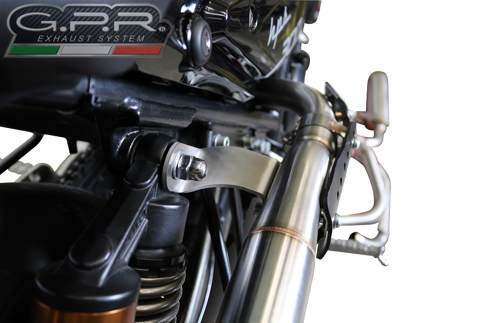 GPR exhaust compatible with  F.B. Mondial Hps 300 2018-2021, F205, Homologated legal slip-on exhaust including removable db killer and link pipe 