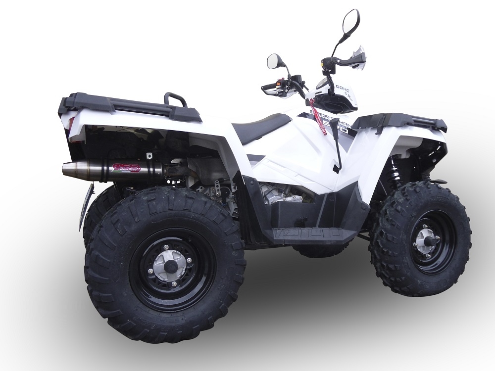 Scarico GPR compatibile con  Polaris Sportsman 550 H.O. / EPS / EFI 2009-2014, Deeptone Atv, Scarico omologato, silenziatore con db killer estraibile e raccordo specifico