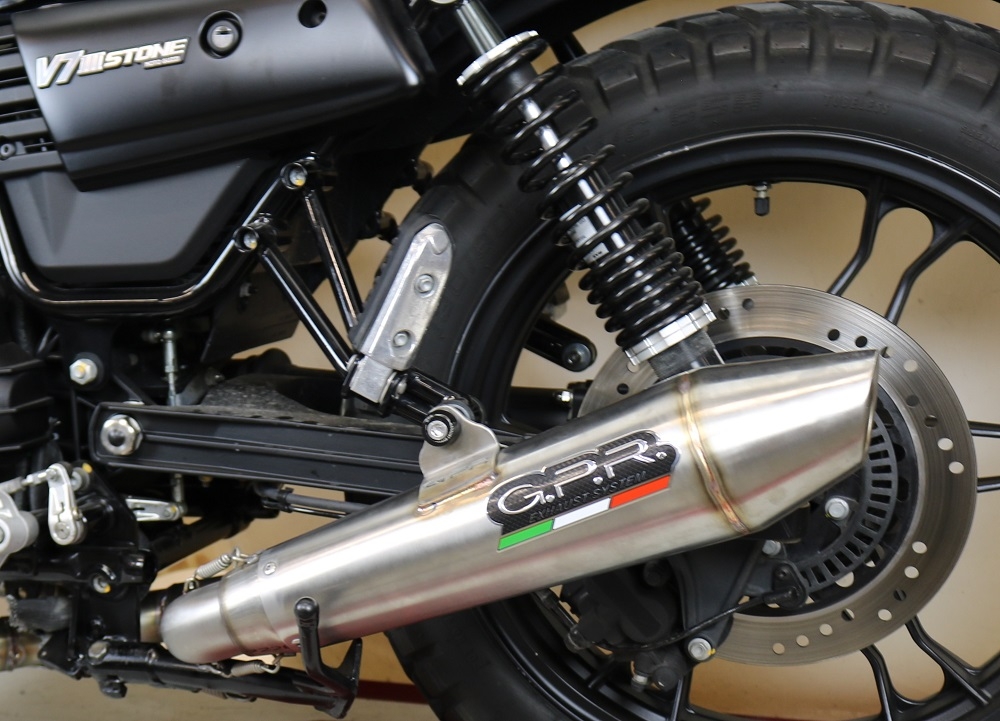 Scarico GPR compatibile con  Moto Guzzi V7 III Special-Stone-Carbon 2017-2018, Vintacone, Scarico completo racing,fornito con collettore specifico, non legale per uso stradale