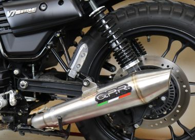 Scarico GPR compatibile con  Moto Guzzi V7 III Special-Stone-Carbon 2017-2018, Vintacone, Scarico completo racing,fornito con collettore specifico, non legale per uso stradale