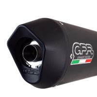 Scarico GPR compatibile con  Aprilia Dorsoduro 900 2017-2020, Furore Nero, Coppia di silenziatori di scarico racing, con raccordo, articolo senza omologazione