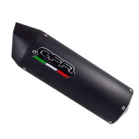 Scarico GPR compatibile con  Aprilia Dorsoduro 900 2017-2020, Furore Nero, Coppia di silenziatori di scarico racing, con raccordo, articolo senza omologazione