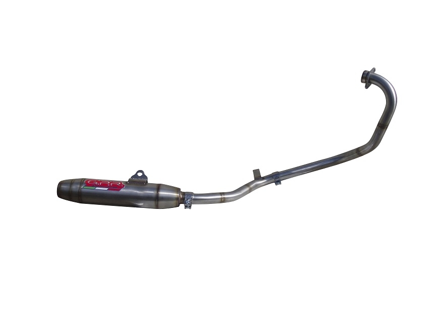 GPR exhaust compatible with  Yamaha FZ 16 Byson 160  2010-2010, Deeptone Inox, Homologated legal full system exhaust, including removable db killer 