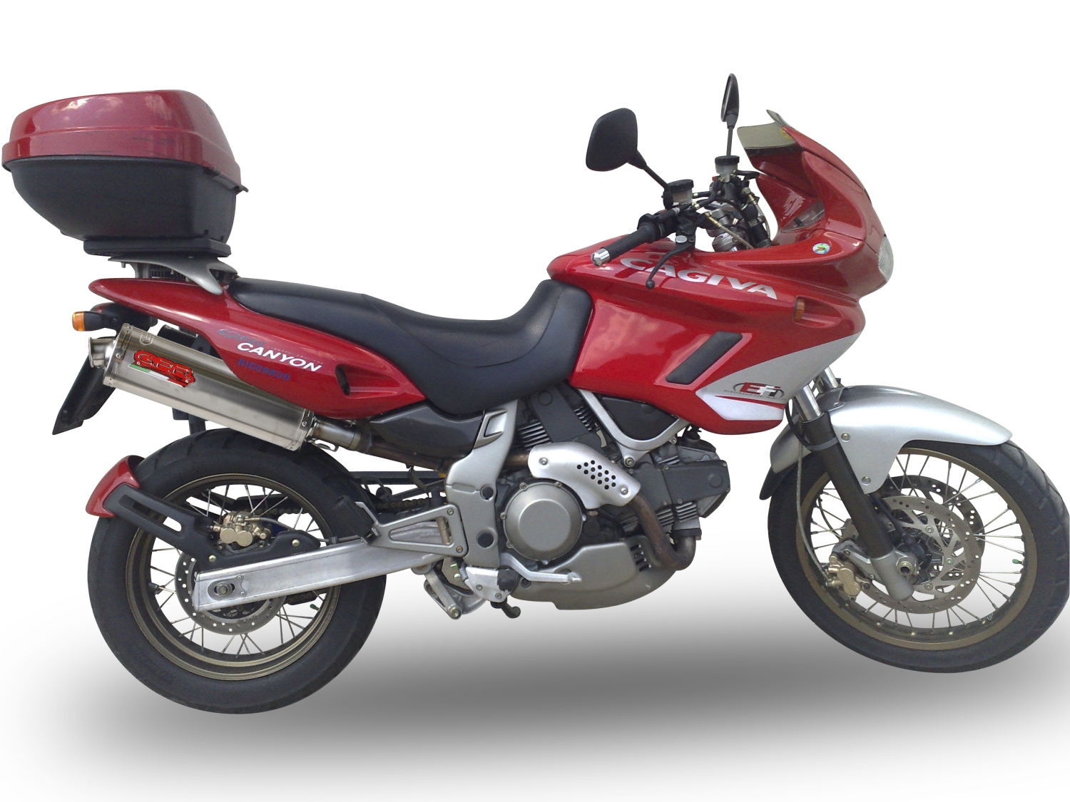 Scarico GPR compatibile con  Cagiva Gran Canyon  1998-2000, Trioval, Coppia di terminali di scarico omologati, forniti con db killer removibili e raccordi specifici