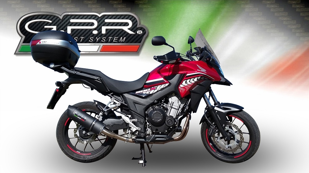 Scarico GPR compatibile con  Honda Cb 400 X 2016-2018, Furore Evo4 Nero, Scarico omologato, silenziatore con db killer estraibile e raccordo specifico
