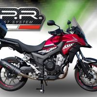 Scarico GPR compatibile con  Honda Cb 400 X 2016-2018, Furore Evo4 Nero, Scarico omologato, silenziatore con db killer estraibile e raccordo specifico