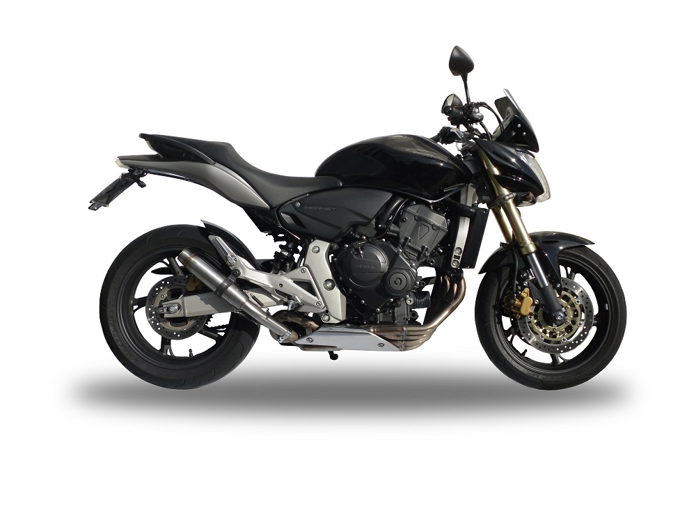 Scarico GPR compatibile con  Honda Hornet Cb 600 F 2007-2014, Deeptone Inox, Scarico omologato, silenziatore con db killer estraibile e raccordo specifico