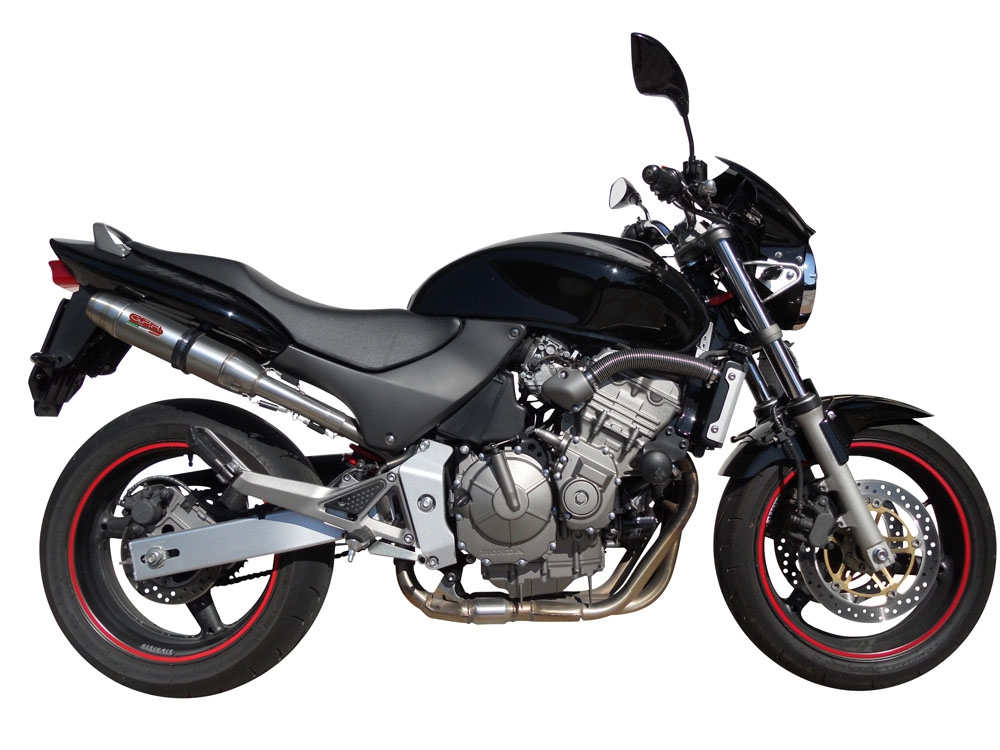 Scarico GPR compatibile con  Honda Hornet Cb 600 F 1998-2002, Deeptone Inox, Scarico omologato, silenziatore con db killer estraibile e raccordo specifico