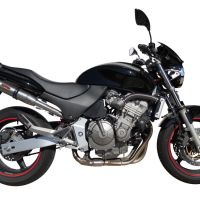 Scarico GPR compatibile con  Honda Hornet Cb 600 F 1998-2002, Deeptone Inox, Scarico omologato, silenziatore con db killer estraibile e raccordo specifico
