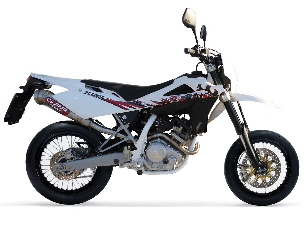 GPR exhaust compatible with  Husqvarna Smr 125 4T  2011-2013, Powercone Evo, Homologated legal slip-on exhaust including removable db killer and link pipe 
