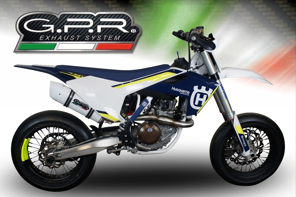Scarico GPR compatibile con  Husqvarna FS 450 2016-2017, Albus Ceramic, Scarico completo racing, fornito con db killer estraibile e collettore, non legale per uso stradale