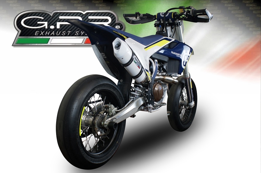 Scarico GPR compatibile con  Husqvarna FS 450 2016-2017, Albus Ceramic, Scarico completo racing, fornito con db killer estraibile e collettore, non legale per uso stradale