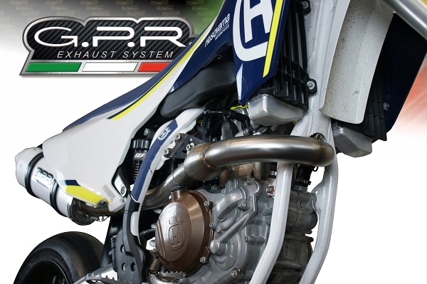 Scarico GPR compatibile con  Husqvarna FS 450 2016-2017, Albus Ceramic, Scarico completo racing, fornito con db killer estraibile e collettore, non legale per uso stradale