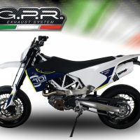 Scarico GPR compatibile con  Husqvarna Enduro 701 2017-2020, Albus Evo4, Terminale di scarico omologato, fornito con db killer estraibile, catalizzatore e raccordo specifico