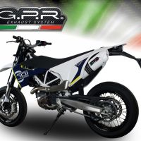 Scarico GPR compatibile con  Husqvarna Enduro 701 2017-2020, Albus Evo4, Terminale di scarico omologato, fornito con db killer estraibile, catalizzatore e raccordo specifico