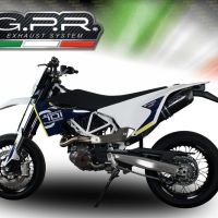Scarico GPR compatibile con  Husqvarna Enduro 701 2021-2024, Furore Evo4 Nero, Terminale di scarico omologato,fornito con db killer estraibile,catalizzatore e collettore