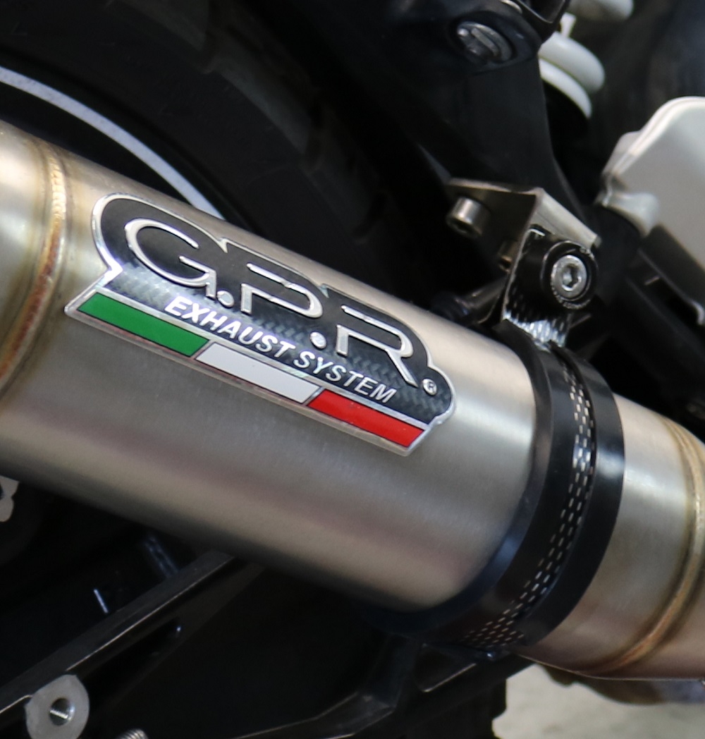 GPR exhaust compatible with  Husqvarna Vitpilen 401 2021-2023, Deeptone Inox, Homologated legal slip-on exhaust including removable db killer and link pipe 