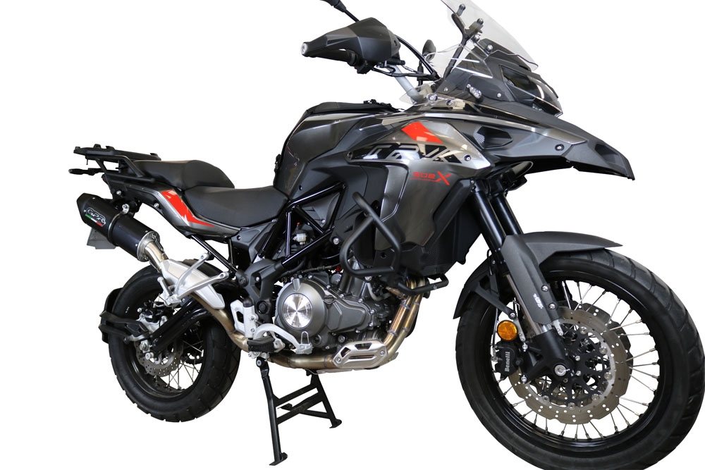 GPR exhaust compatible with  Benelli Trk 502 X 2021-2024, Furore Evo4 Nero, Homologated legal slip-on exhaust including removable db killer and link pipe 