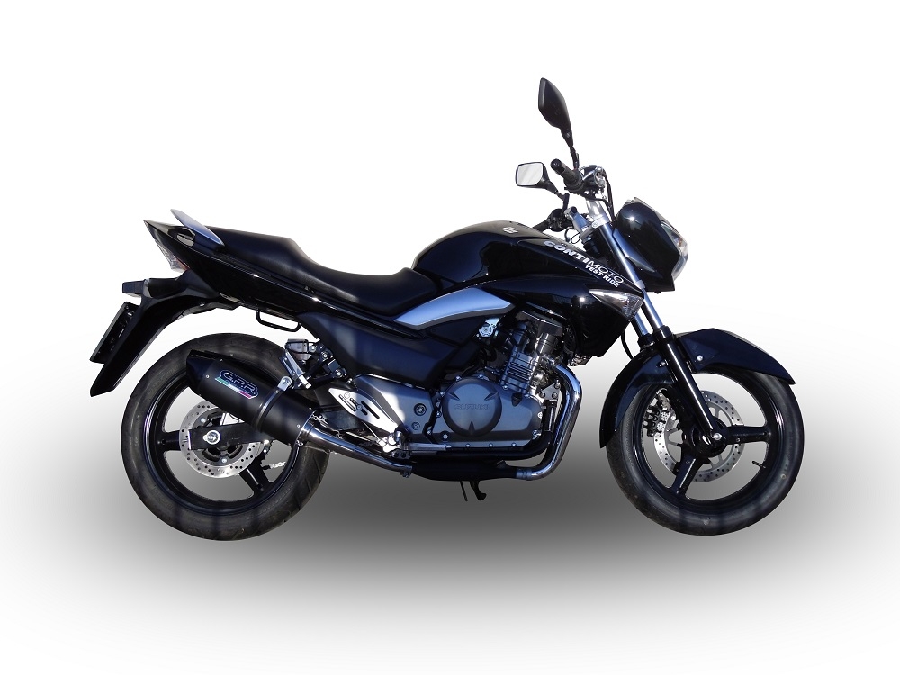 GPR exhaust compatible with  Suzuki Gw 250 F Inazuma 2012-2017, Furore Nero, Dual Homologated legal slip-on exhaust including removable db killers and link pipes 