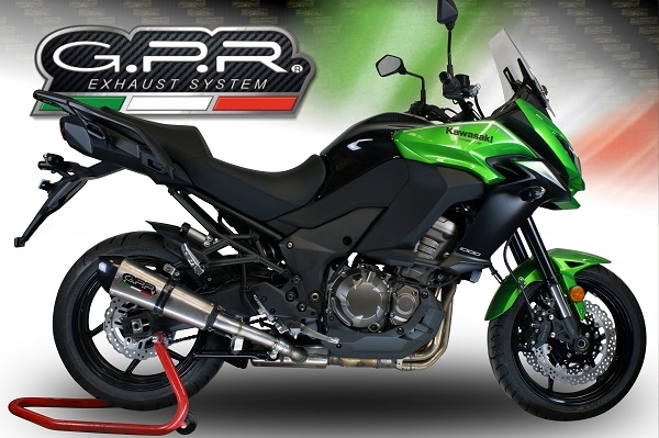 Scarico GPR compatibile con  Kawasaki Versys 1000 I.E. 2011-2013, New Grand Prix Evo Titanium, Scarico omologato, silenziatore con db killer estraibile e raccordo specifico