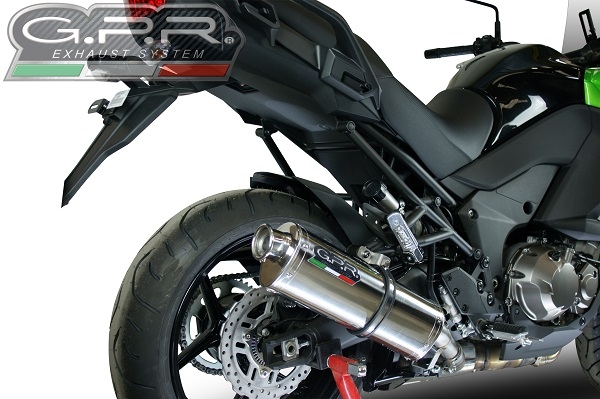 GPR exhaust compatible with  Kawasaki Versys 1000 I.E. 2015-2016, Trioval, Homologated legal slip-on exhaust including removable db killer and link pipe 