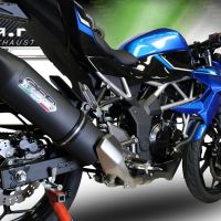Scarico GPR compatibile con  Kawasaki Ninja 125 2019-2020, Furore Evo4 Nero, Scarico omologato, silenziatore con db killer estraibile e raccordo specifico