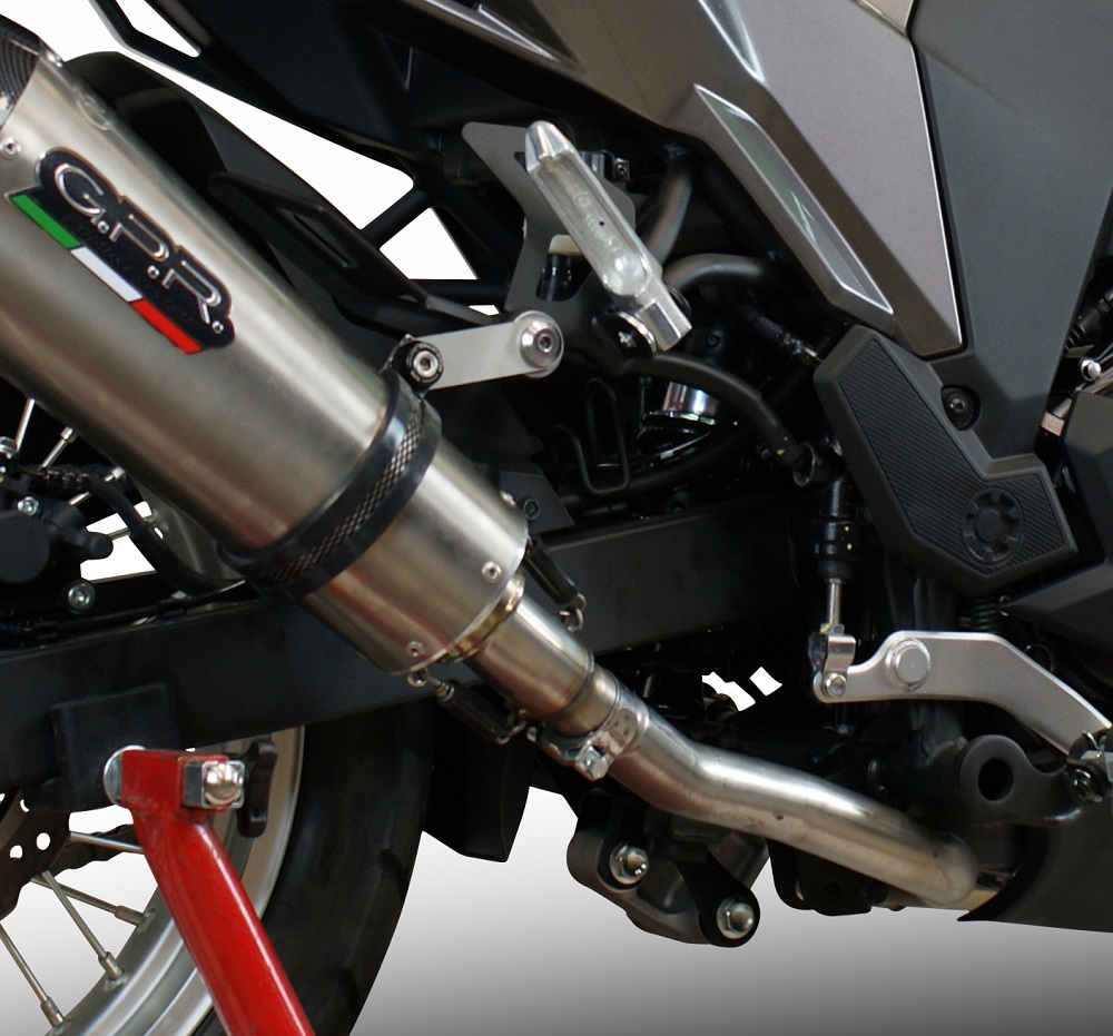 Scarico GPR compatibile con  Kawasaki Versys-X 300 2017-2021, Albus Evo4, Terminale di scarico omologato, fornito con db killer estraibile, catalizzatore e raccordo specifico