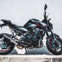 GPR exhaust compatible with  Kawasaki Z 900 2017-2019, M3 Black Titanium, Homologated legal slip-on exhaust including removable db killer and link pipe 