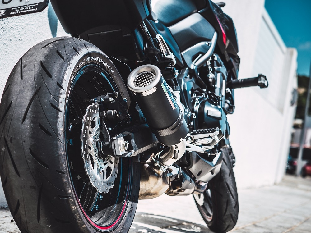 GPR exhaust compatible with  Kawasaki Z 900 2017-2019, M3 Black Titanium, Homologated legal slip-on exhaust including removable db killer and link pipe 