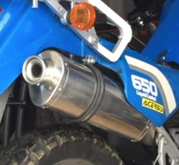 Scarico GPR compatibile con  Kawasaki Klx 650 R  1996-2002, Trioval, Scarico omologato, silenziatore con db killer estraibile e raccordo specifico